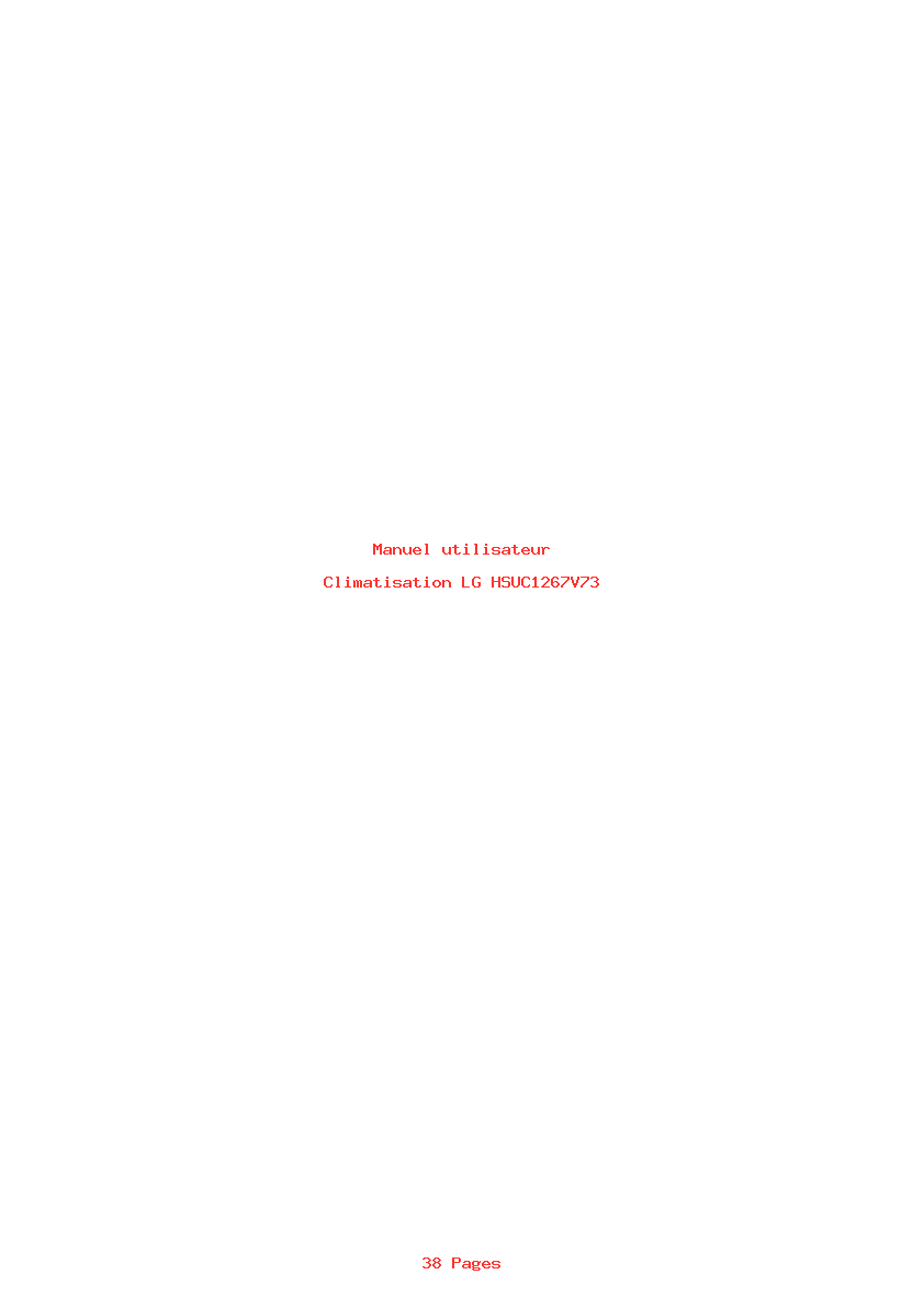 Page 1 de la notice Manuel utilisateur LG HSUC1267V73