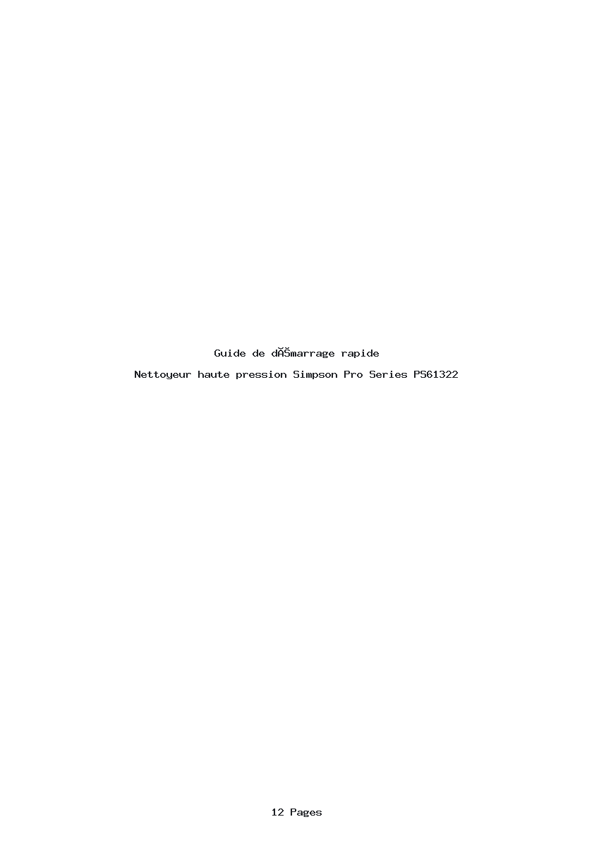 Image de la première page du manuel de l'appareil Pro Series PS61322