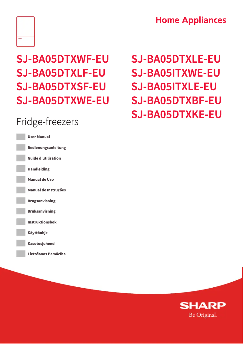 Page 1 de la notice Manuel utilisateur Sharp SJ-BA05ITXWE-EU