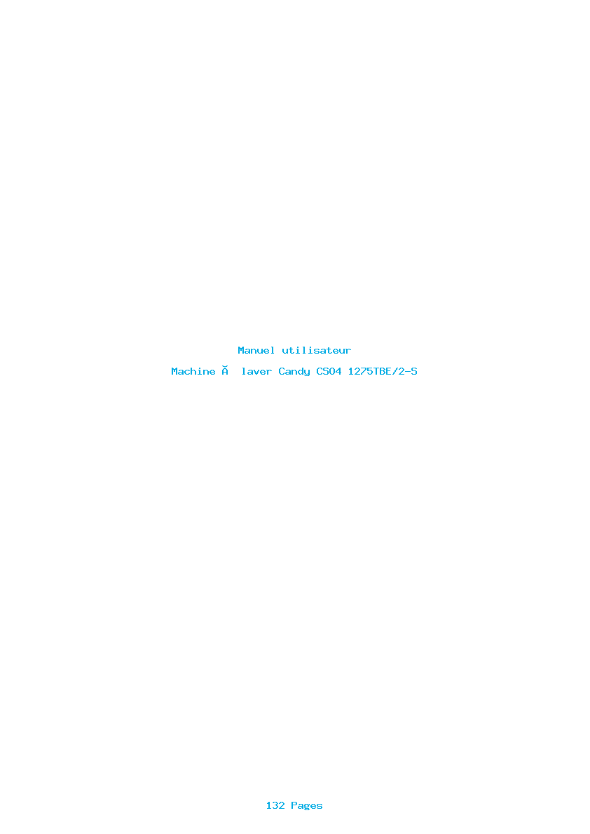 Page 1 de la notice Manuel utilisateur Candy CSO4 1275TBE/2-S