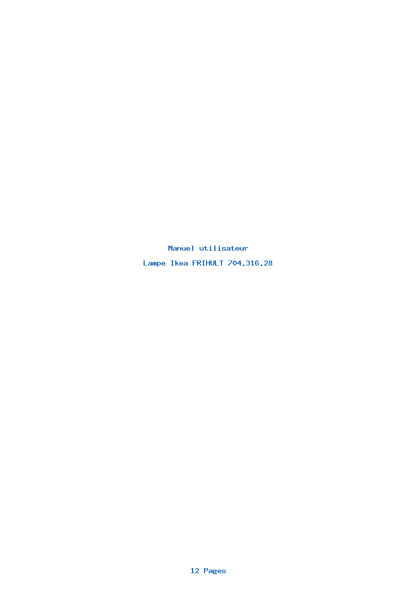 Page 1 de la notice Manuel utilisateur Ikea FRIHULT 704.316.28