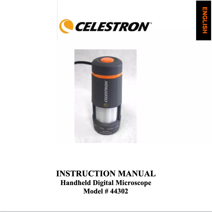 Page 1 of the manual User Manual Celestron Handheld Digital Microscope