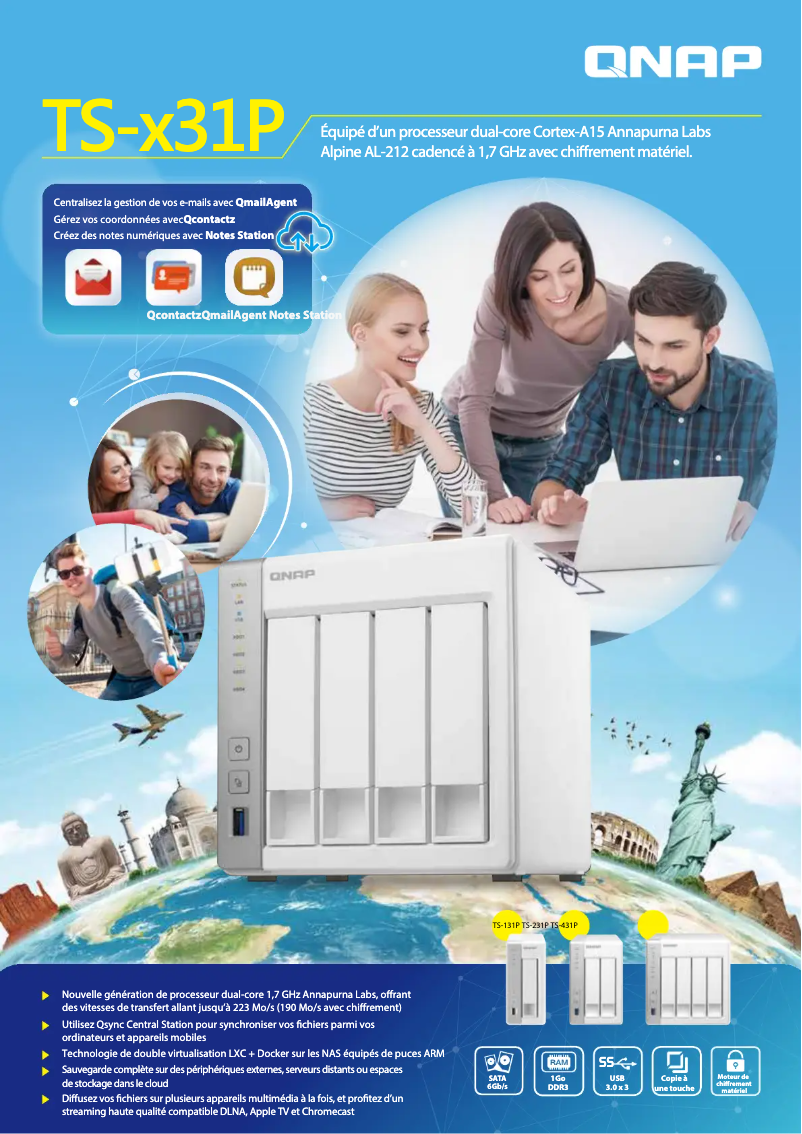 Page 1 de la notice Fiche technique QNAP TS-431P