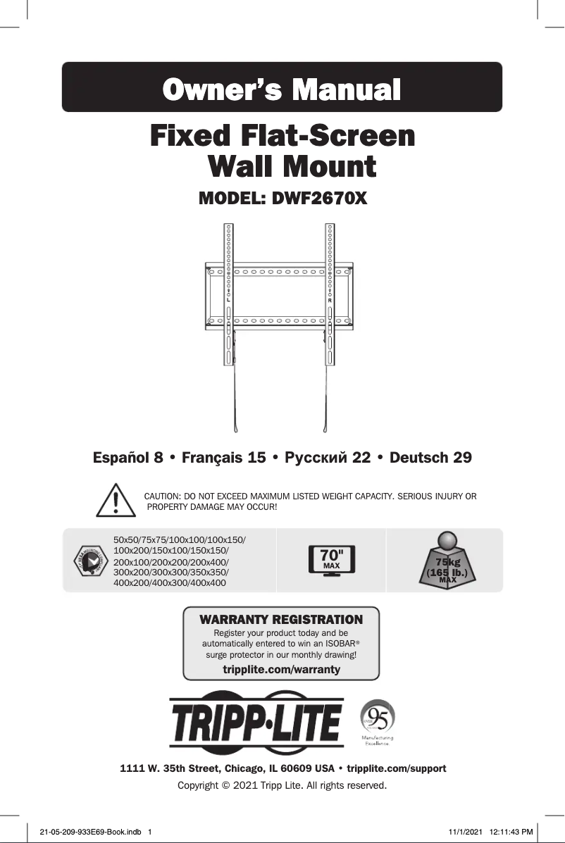 Página 1 del manual Manual de usuario Tripp Lite DWF2670X