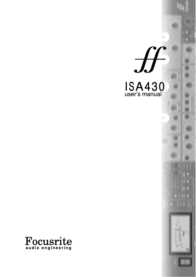 Página 1 del manual Manual de usuario Focusrite ISA 430