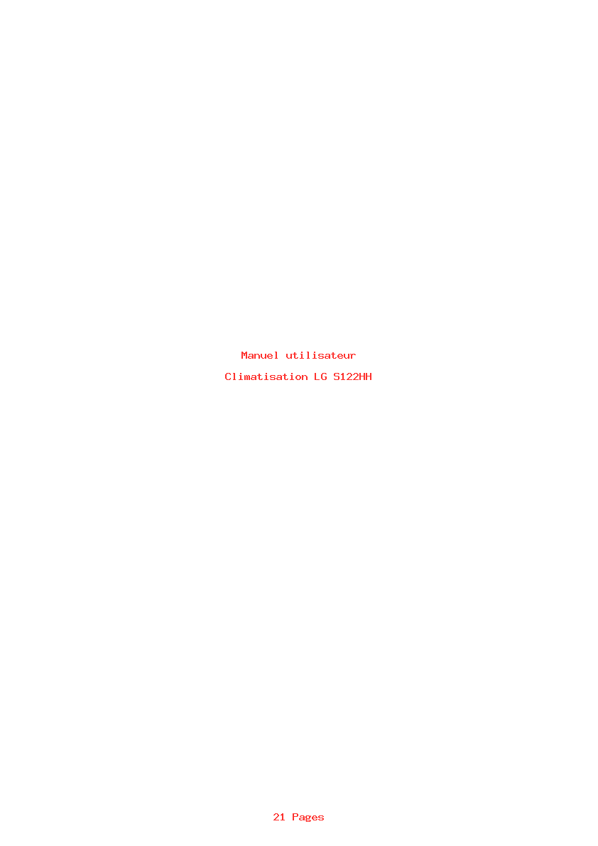 Page 1 de la notice Manuel utilisateur LG S122HH