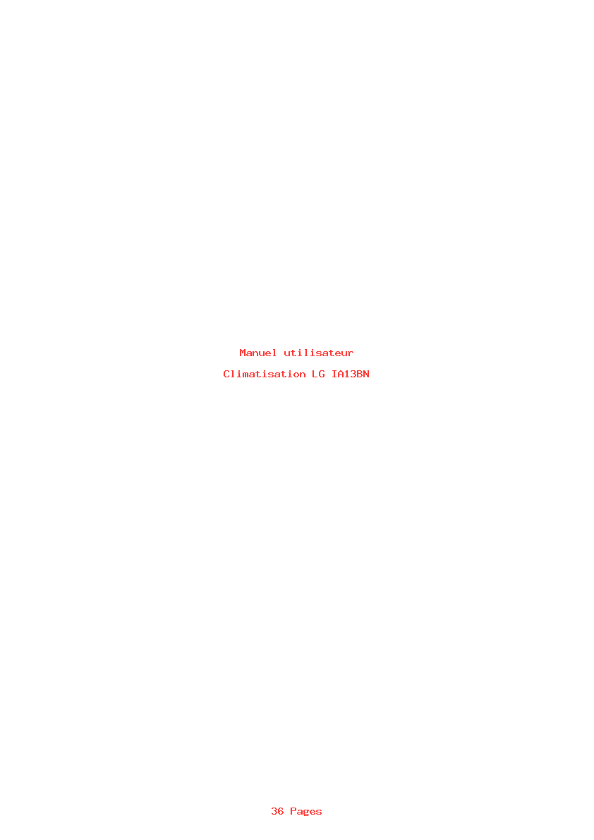 Page 1 de la notice Manuel utilisateur LG IA13BN