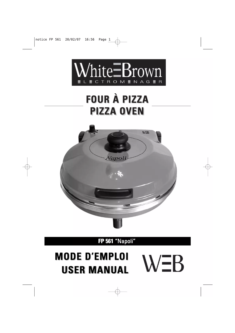 Page 1 de la notice Manuel utilisateur White And Brown FP 561
