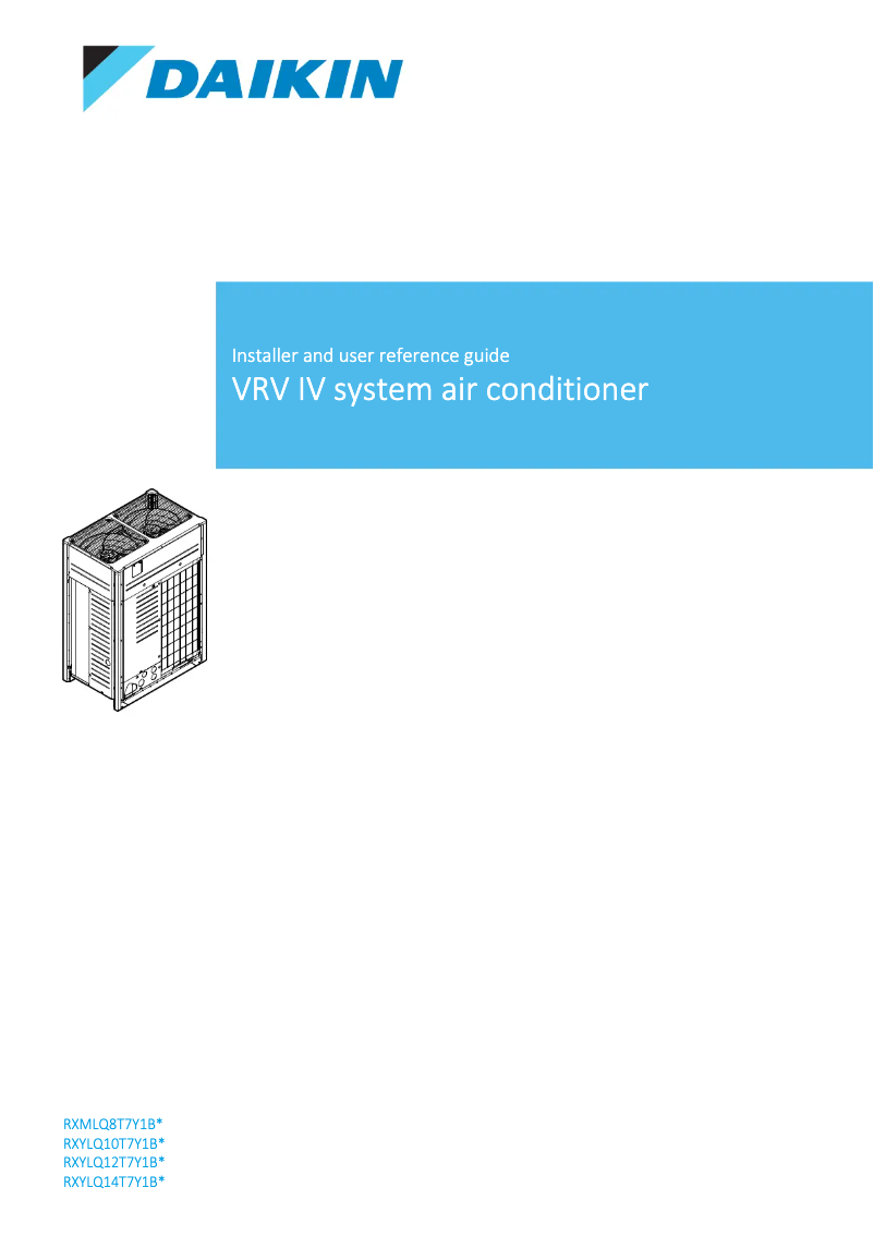 Página 1 del manual Guía de instalación Daikin RXYLQ12T7Y1B