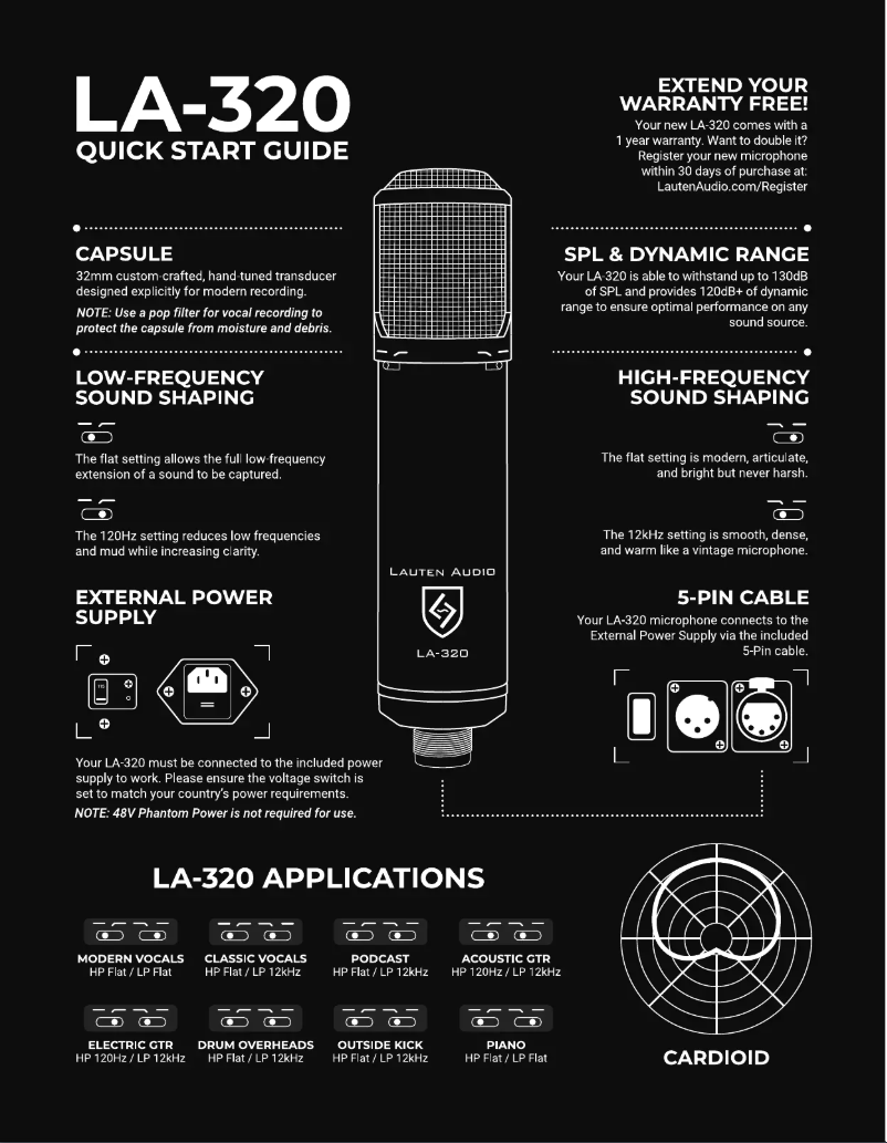 Page 1 de la notice Manuel utilisateur Lauten Audio LA-320 V2