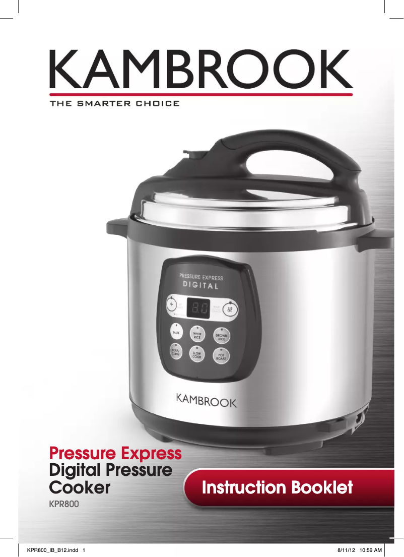 Page 1 de la notice Manuel utilisateur Kambrook Pressure Express KPR800