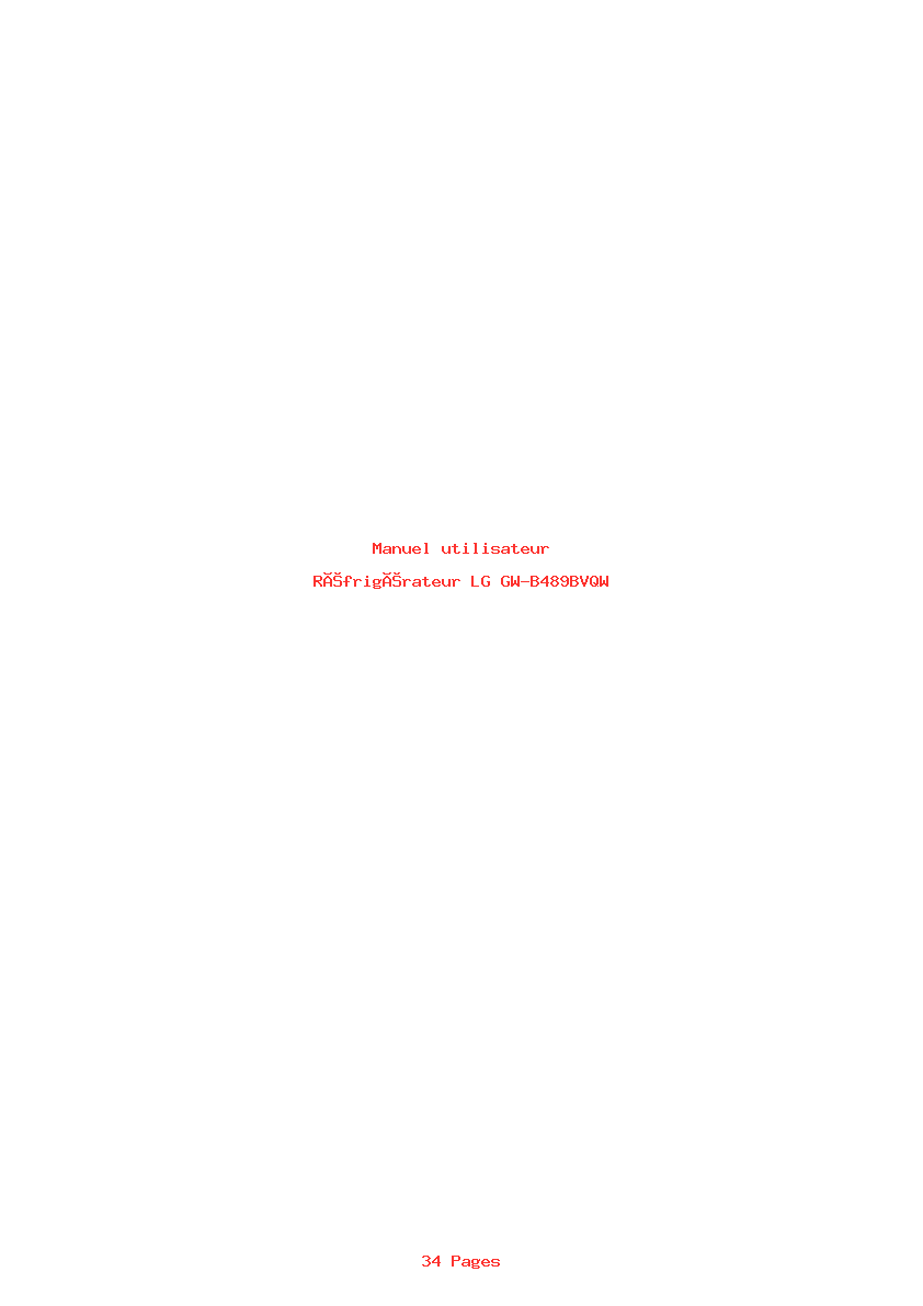 Image de la première page du manuel de l'appareil GW-B489BVQW