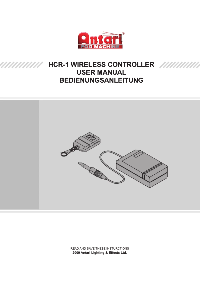 Page 1 de la notice Manuel utilisateur Antari HCR-1