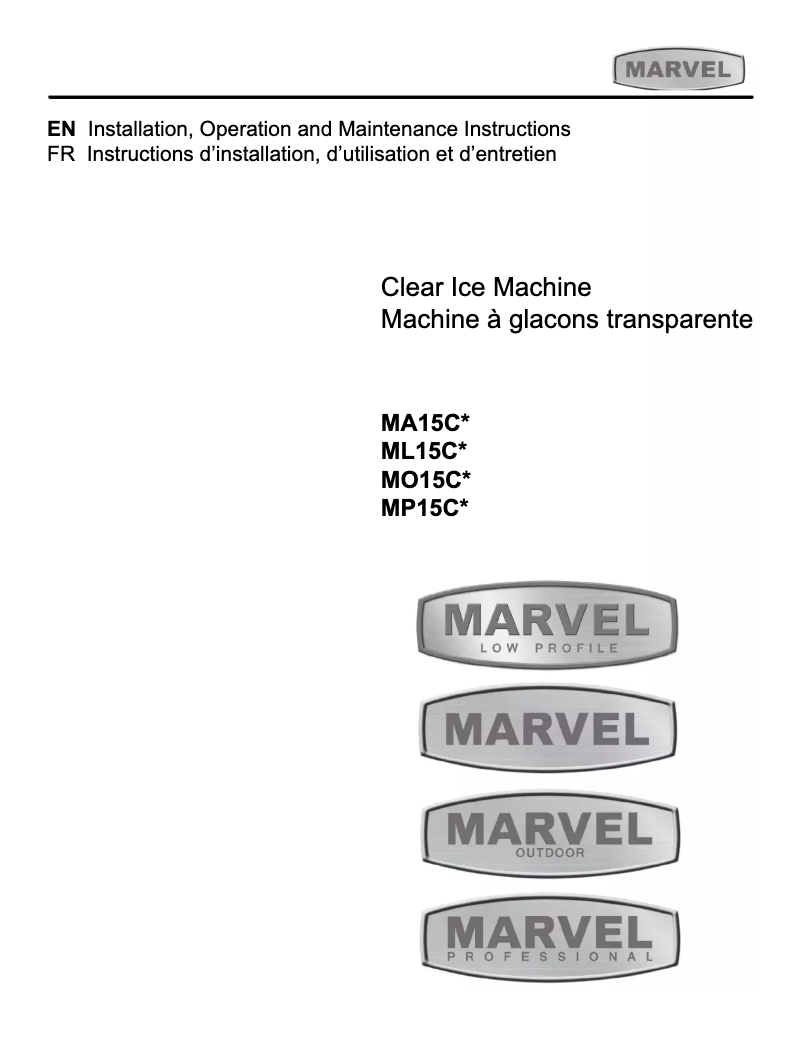 Page 1 de la notice Instructions / montage Marvel MP15CPS3LS