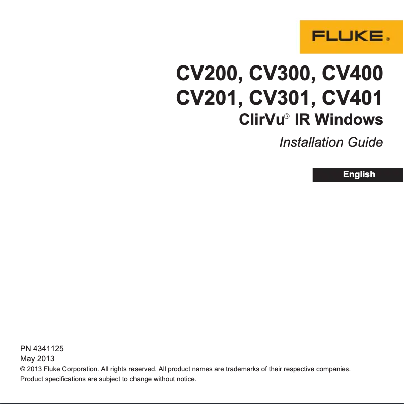 Page 1 de la notice Guide d'installation Fluke ClirVu CV400