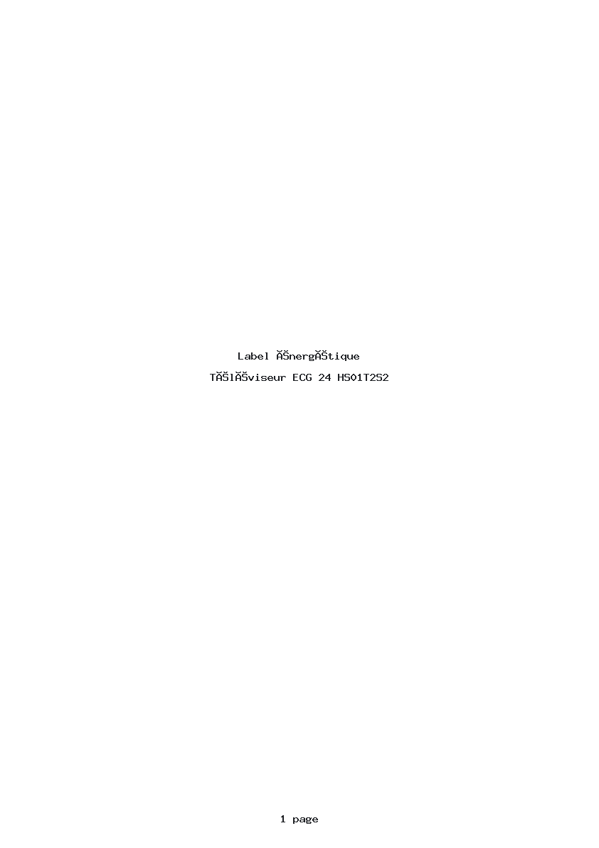 Page 1 de la notice Label énergétique ECG 24 HS01T2S2