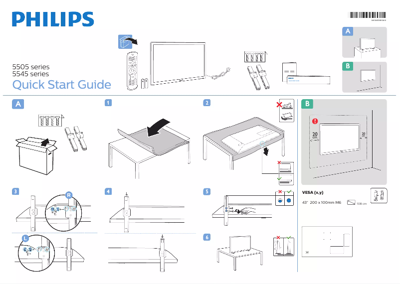 Página 1 del manual Guía de inicio rápido Philips 43PFD5505