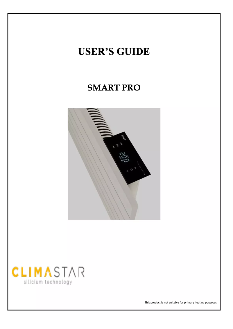 Page 1 de la notice Manuel utilisateur Climastar EcoStone SmartPro1000VC