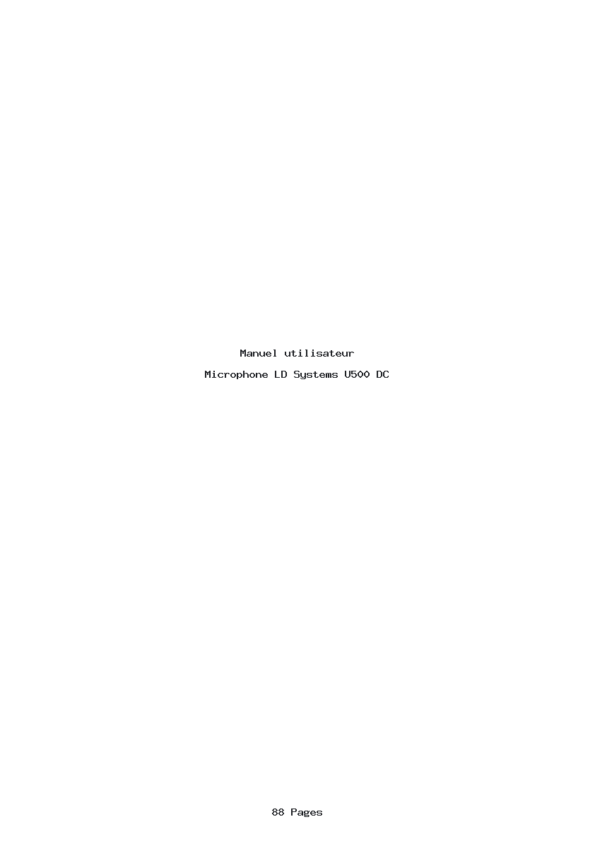Page 1 de la notice Manuel utilisateur LD Systems U500 DC