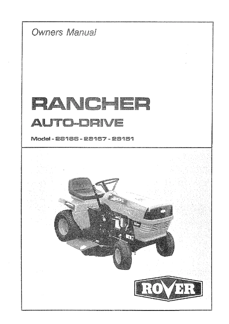 Page 1 de la notice Manuel utilisateur Rover Rancher 28151