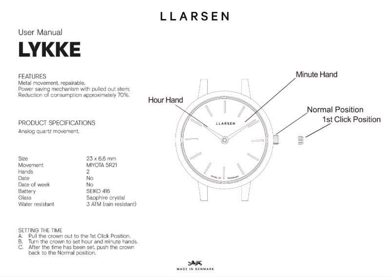 Page 1 de la notice Manuel utilisateur Lars Larsen LYKKE 145SWS3