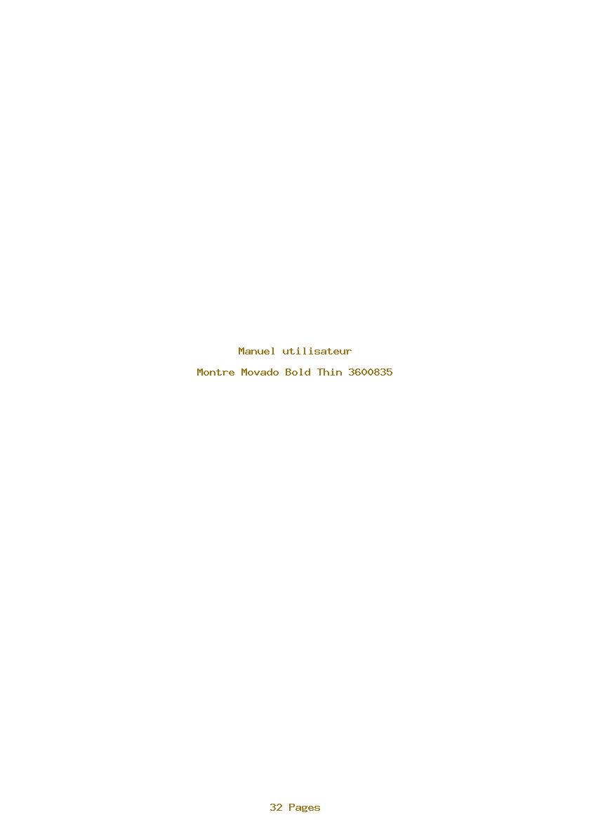 Page 1 de la notice Manuel utilisateur Movado Bold Thin 3600835