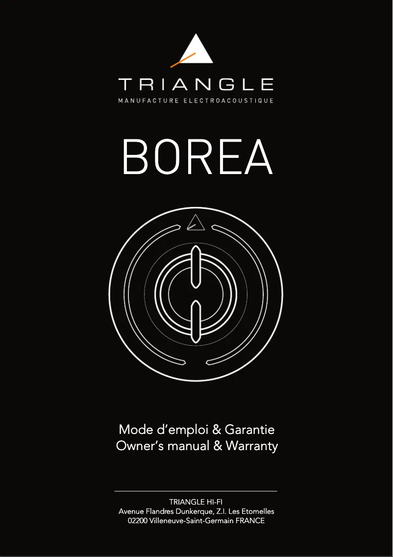 Page 1 de la notice Manuel utilisateur Triangle Borea BR10
