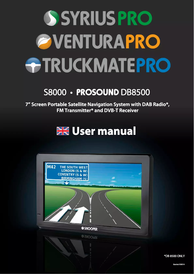 Página 1 del manual Manual de usuario Snooper Ventura PRO S8000