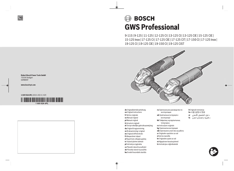 Página 1 del manual Manual de usuario Bosch GWS 9-115 Professional