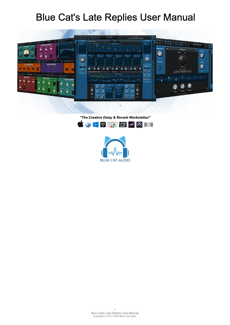 Page 1 de la notice Manuel utilisateur Blue Cat Audio Late Replies