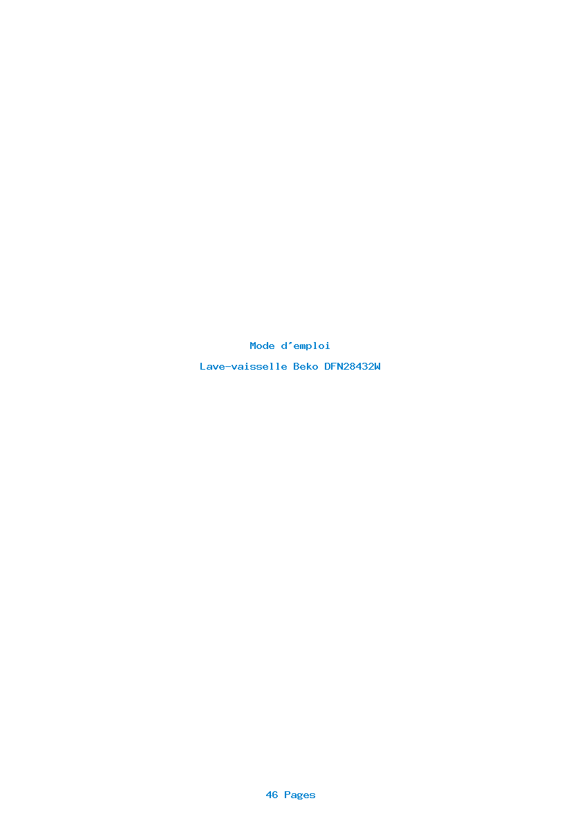 Page 1 de la notice Mode d'emploi Beko DFN28432W