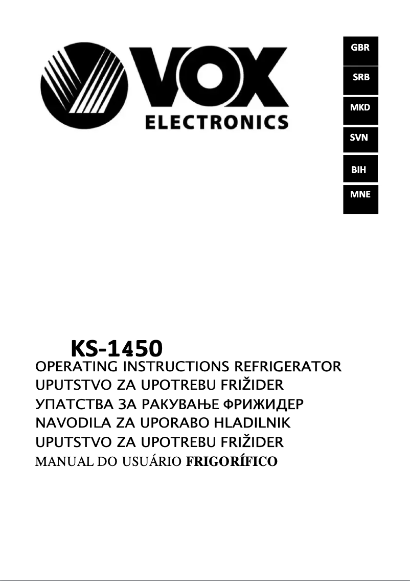 Página 1 del manual Manual de usuario VOX KS1450