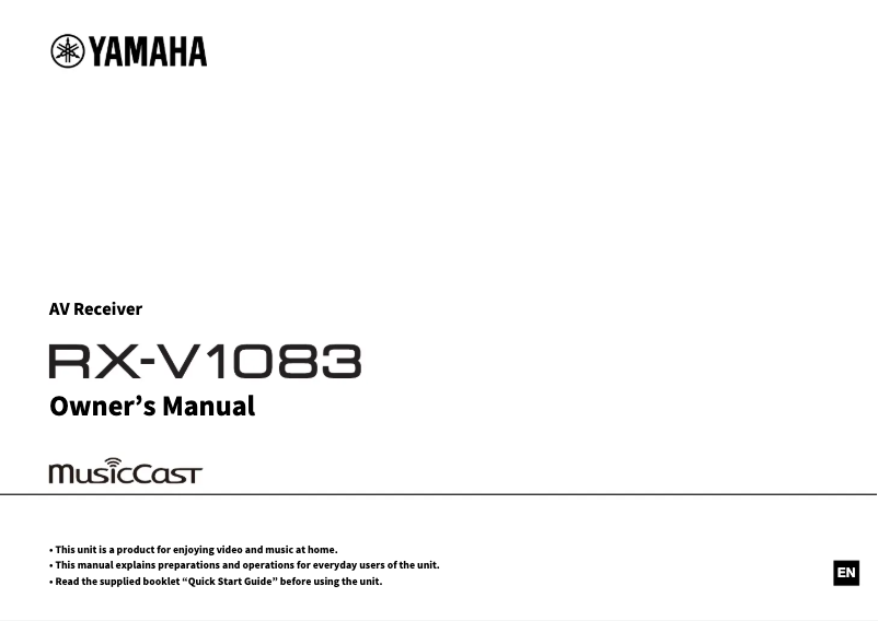 Page 1 de la notice Manuel utilisateur Yamaha RX-V1083