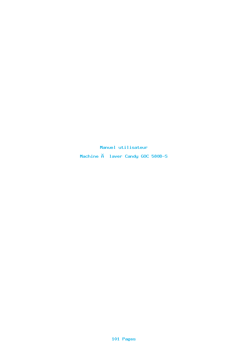 Page 1 de la notice Manuel utilisateur Candy GOC 580B-S