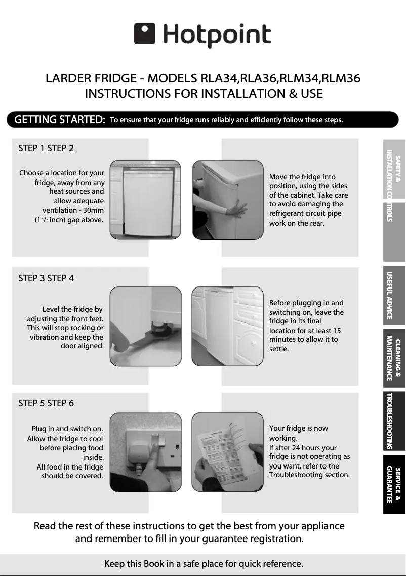 Página 1 del manual Manual de instrucciones Hotpoint FFU4D X 1