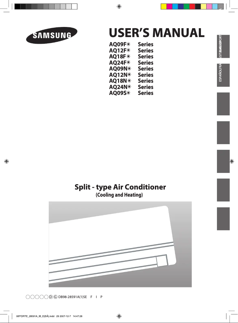 Página 1 del manual Manual de usuario Samsung AQ09FDN