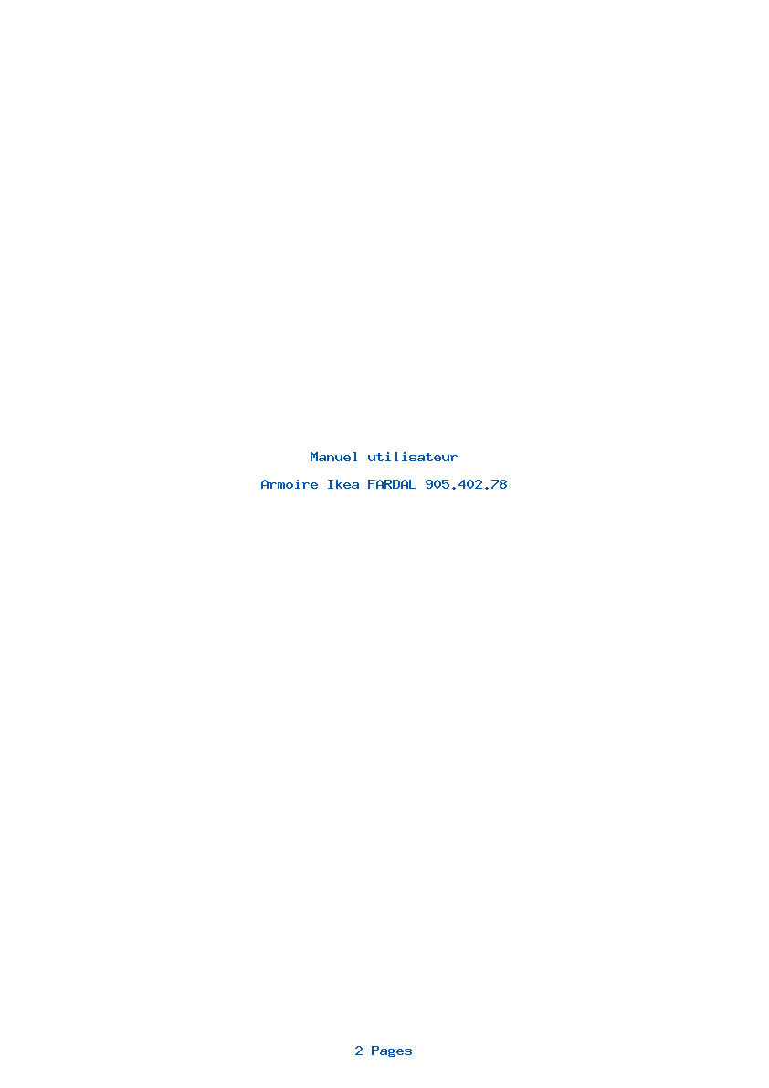 Page 1 de la notice Manuel utilisateur Ikea FARDAL 905.402.78
