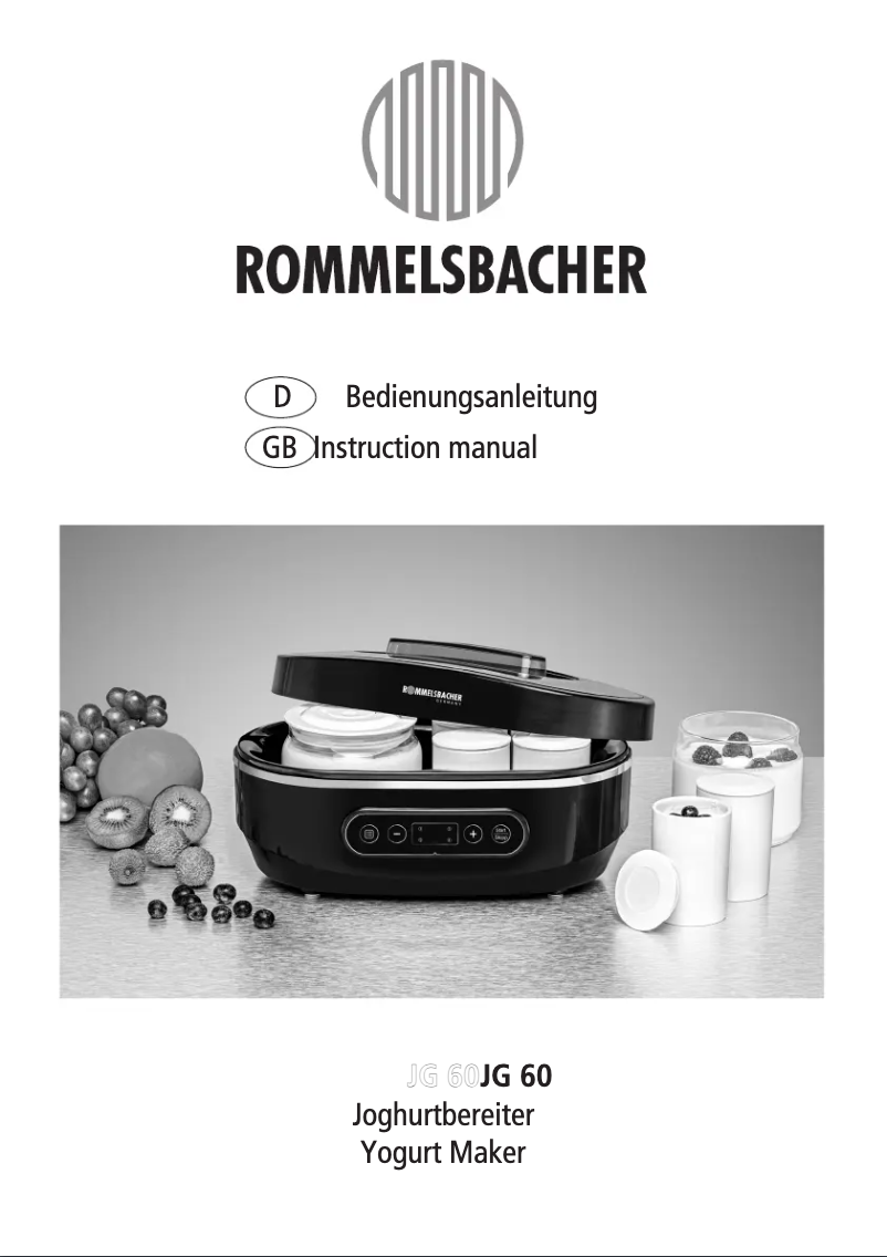 Page 1 of the manual User Manual Rommelsbacher JG 60