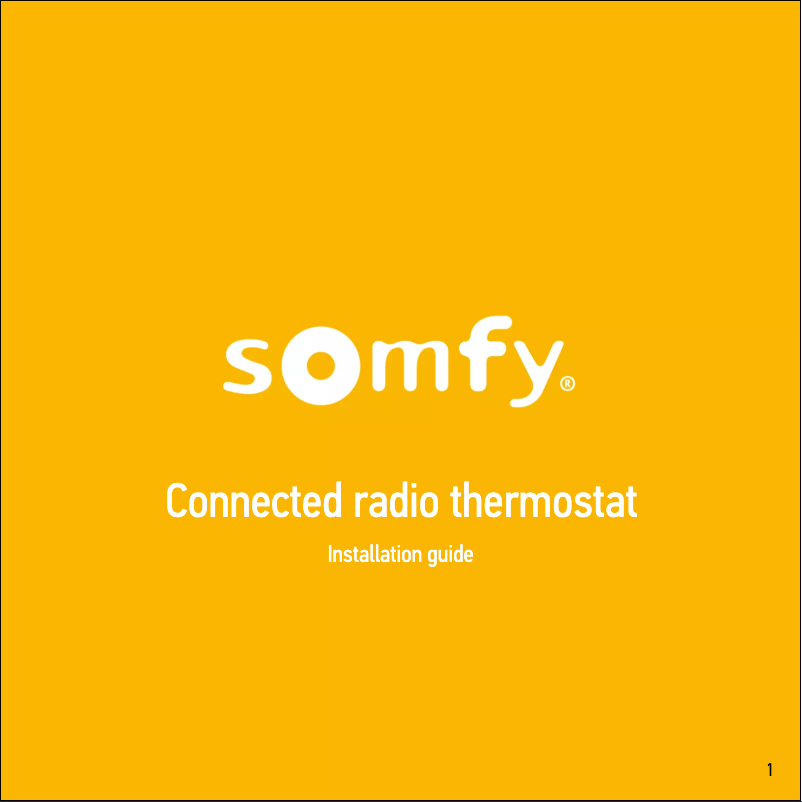 Page 1 de la notice Manuel utilisateur Somfy Connected radio thermostat