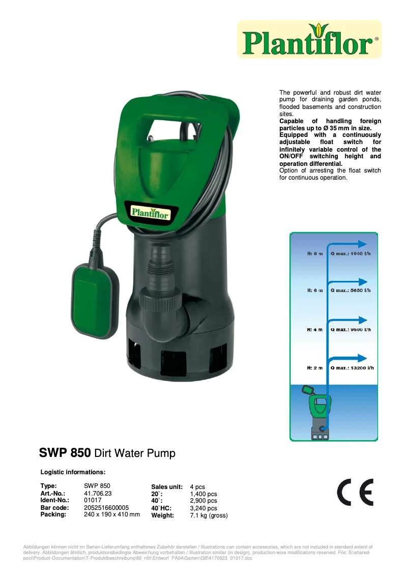 Page 1 de la notice Manuel utilisateur Wingart SWP 850