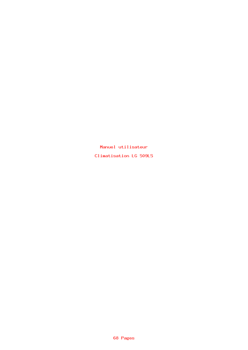 Page 1 de la notice Manuel utilisateur LG S09LS