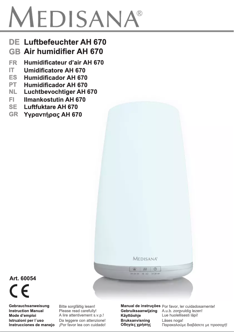 Page 1 de la notice Manuel utilisateur Medisana AH 670