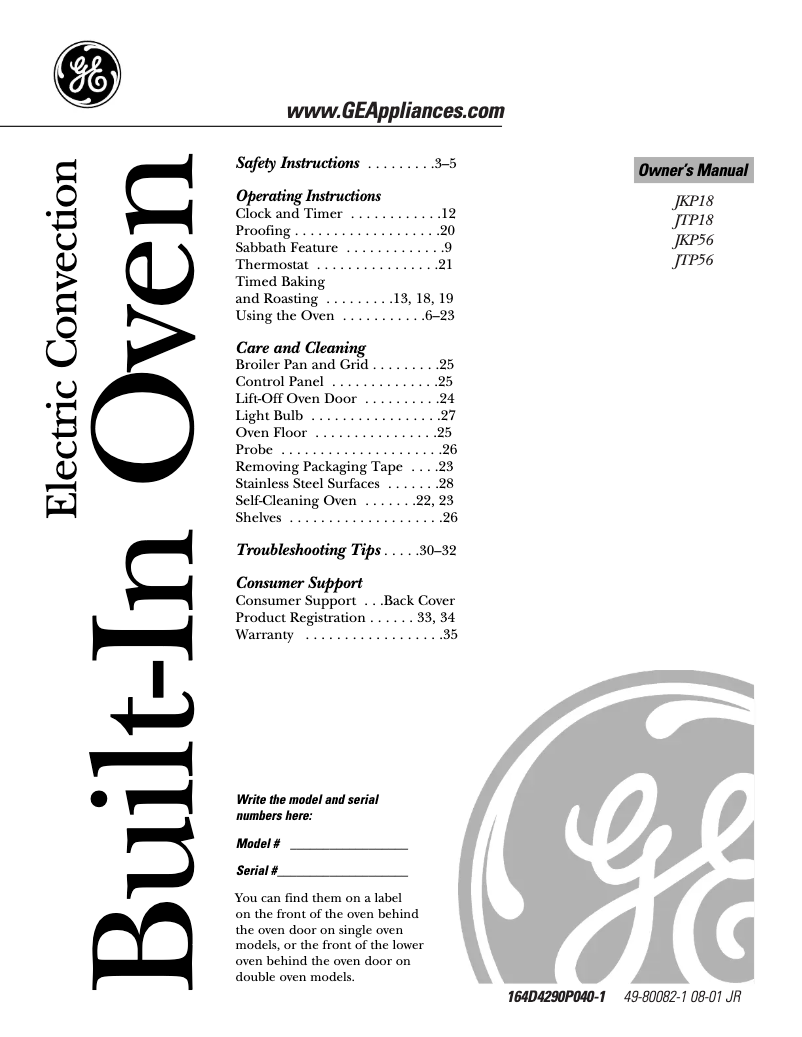 Página 1 del manual Manual de uso y mantenimiento GE Profile JKP56BDBB