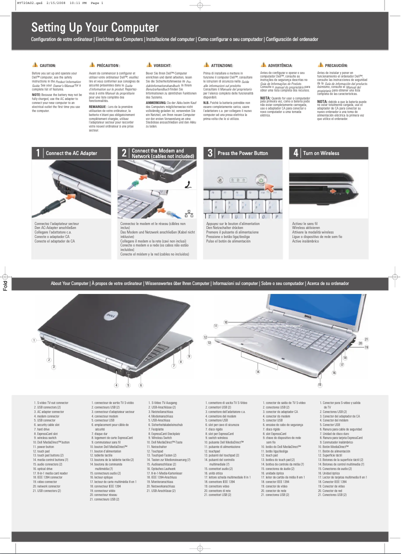 Página 1 del manual Manual de usuario Dell Inspiron 1720