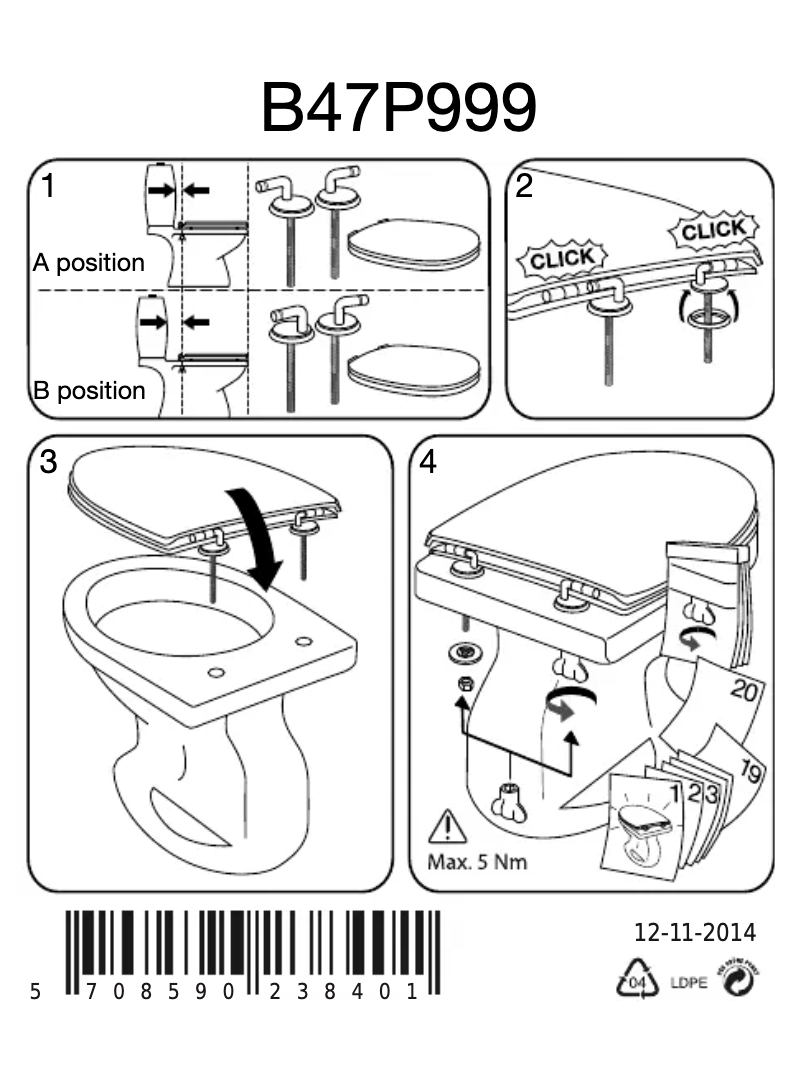 Page 1 de la notice Manuel utilisateur Pressalit Selandia