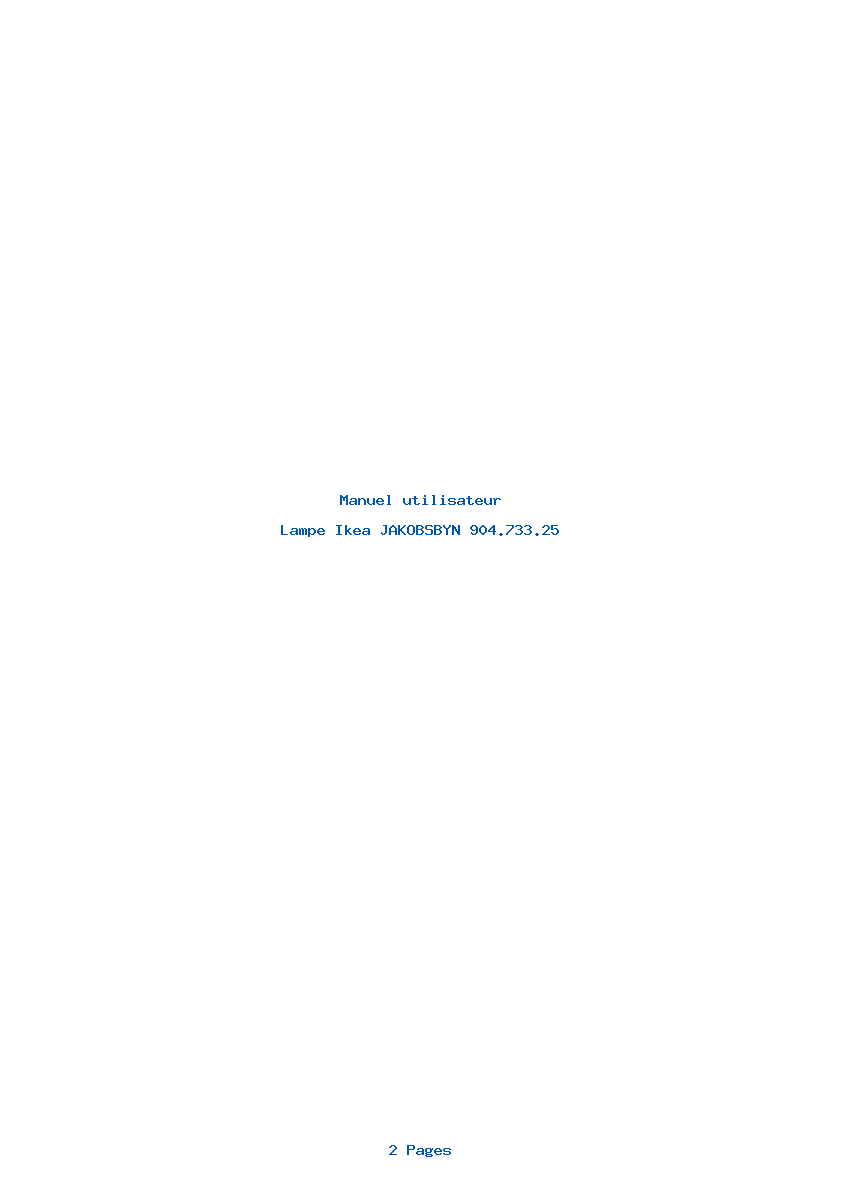 Page 1 de la notice Manuel utilisateur Ikea JAKOBSBYN 904.733.25