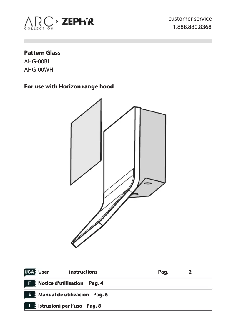 Página 1 del manual Manual de usuario Zephyr AHG00WH