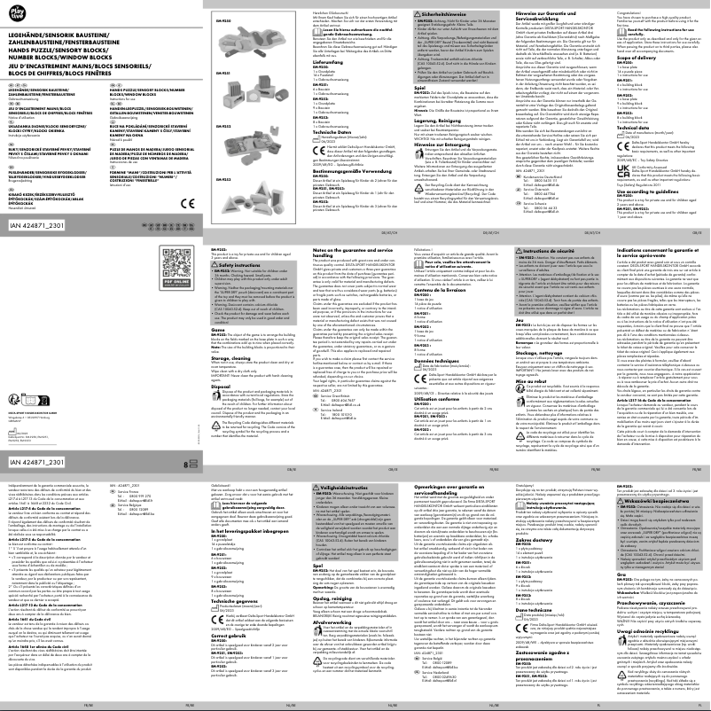 Page 1 de la notice Manuel utilisateur Playtive IAN 424871