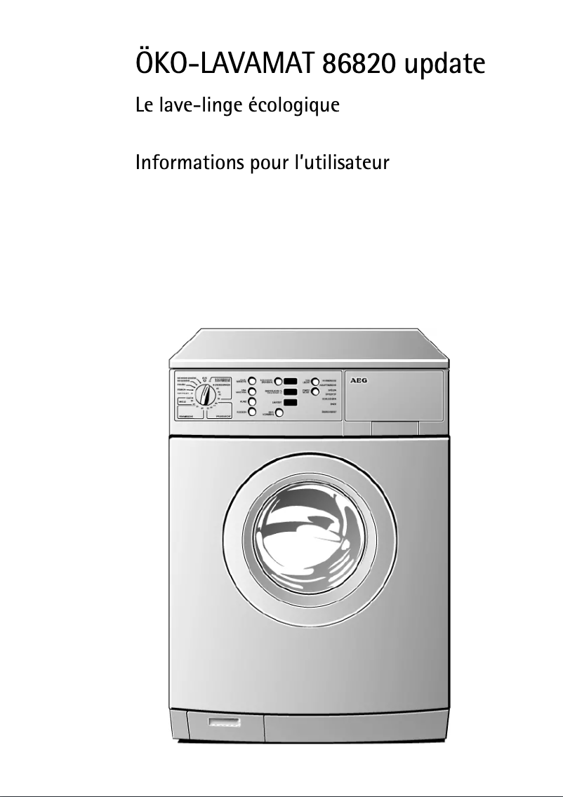 Page 1 de la notice Manuel utilisateur AEG Lavamat 86820