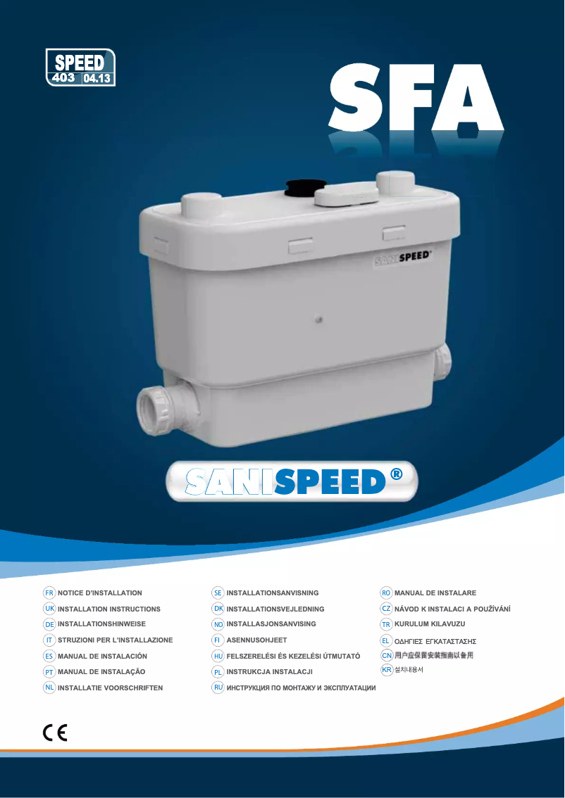 Página 1 del manual Manual de usuario Sanibroyeur Sanispeed Silence